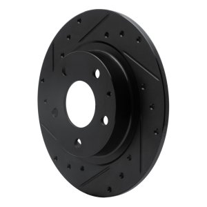 Mazda 6 Brake Rotor (1) - Rear Left - R1 Concepts - Drilled & Slotted - Black - `14-`21